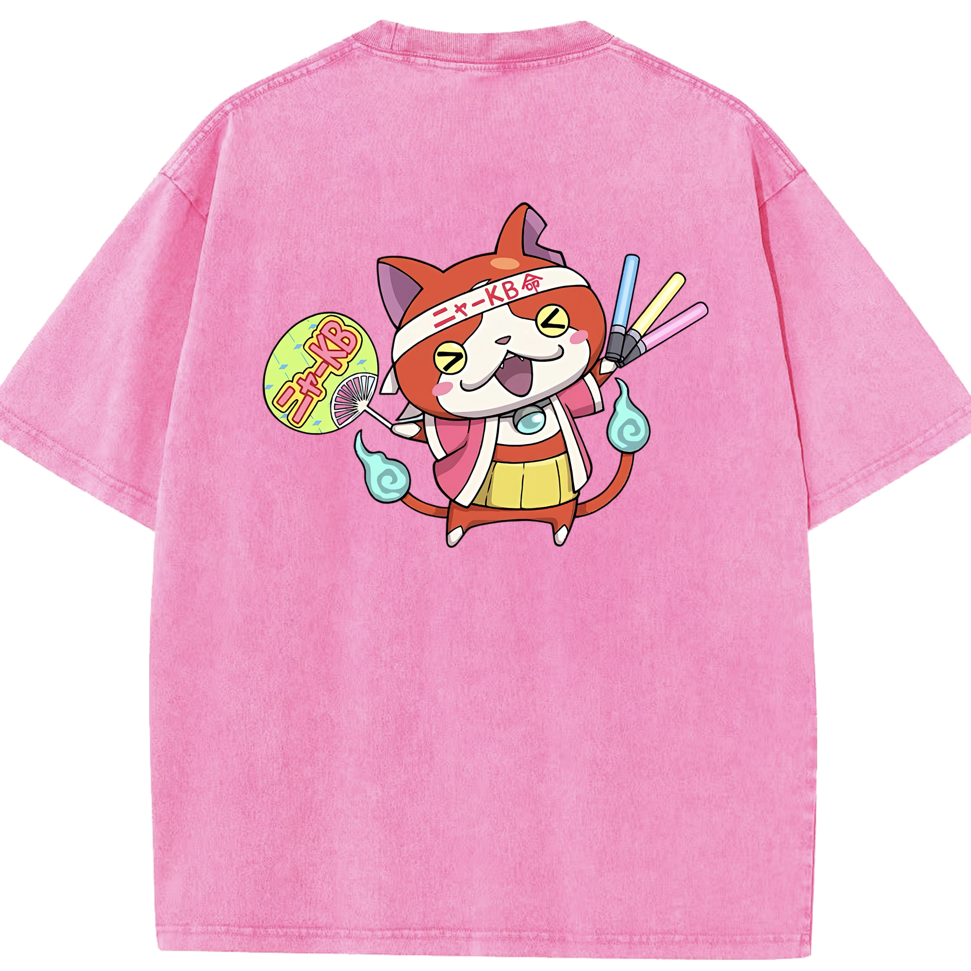 （画像用） 妖怪ウォッチ Yo-kai Watch 綿100% ヴィンテージ風 半袖Tシャツ（背面プリント）